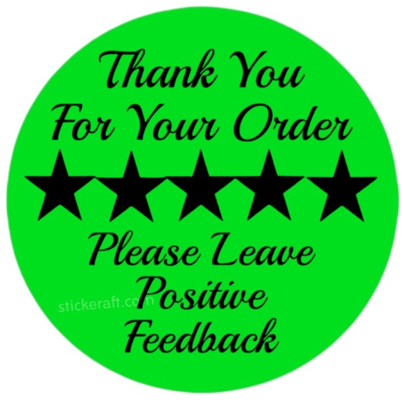 Thank You Stickers Positive Feedback Labels 5 Star Review Packaging - Picture 11 of 15